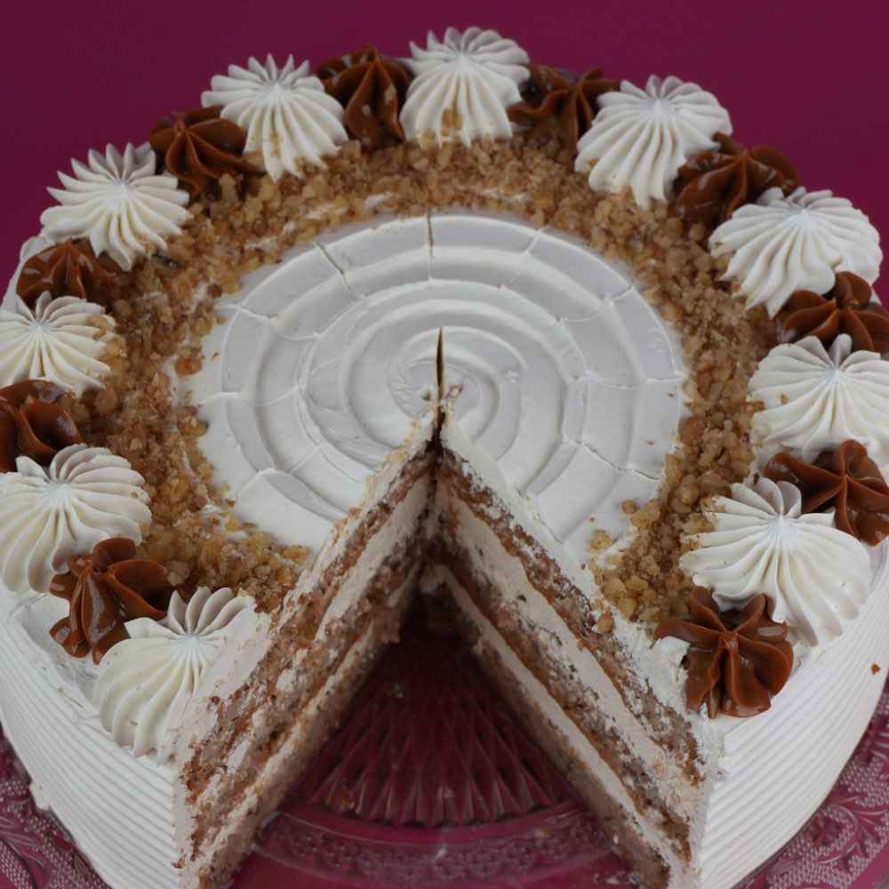 Torta bizcocho manjar nuez sin azúcar